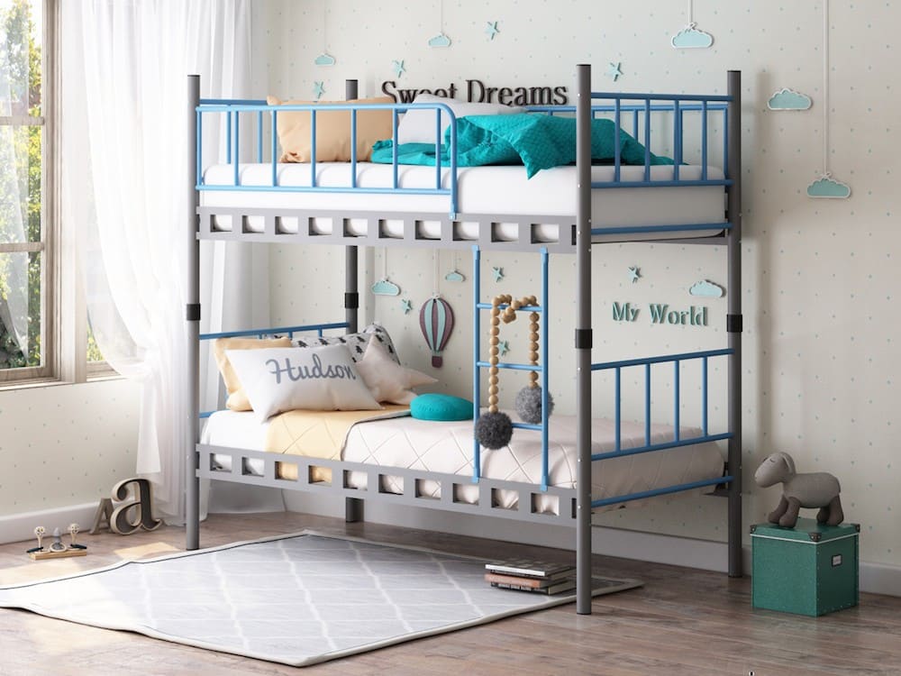 Двухъярусная кровать-трансформер Мальта (Дельта Лофт 20.02.03) серо-голубой