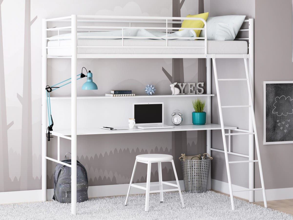Двухъярусная кровать-чердак Севилья-5 белая
