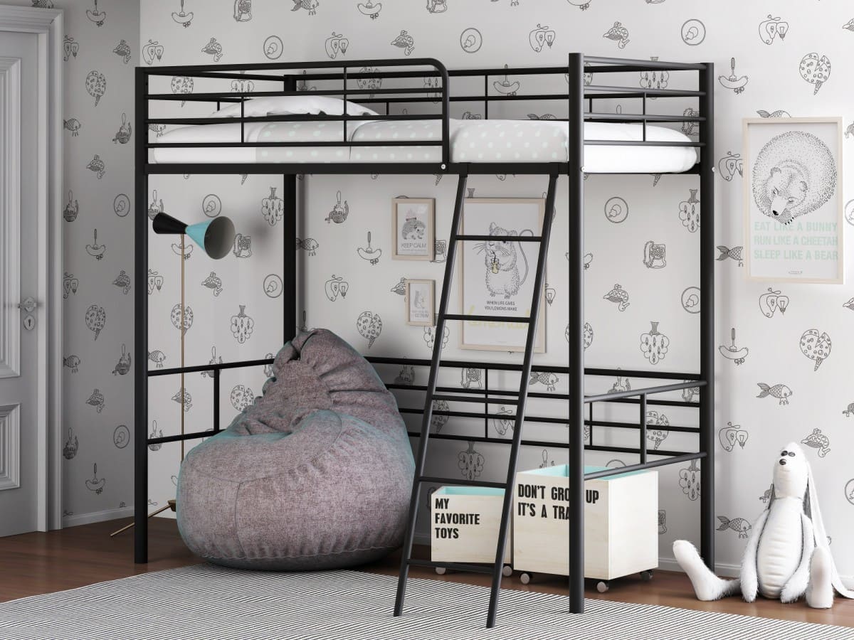 Двухъярусная кровать-чердак Севилья-5.01 черная