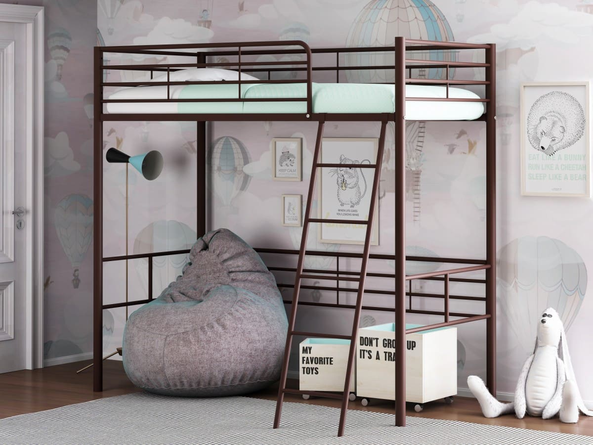 Двухъярусная кровать-чердак Севилья-5.01 коричневая