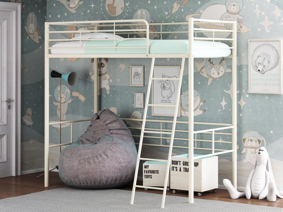 Двухъярусная кровать-чердак Севилья-5.01 слоновая кость