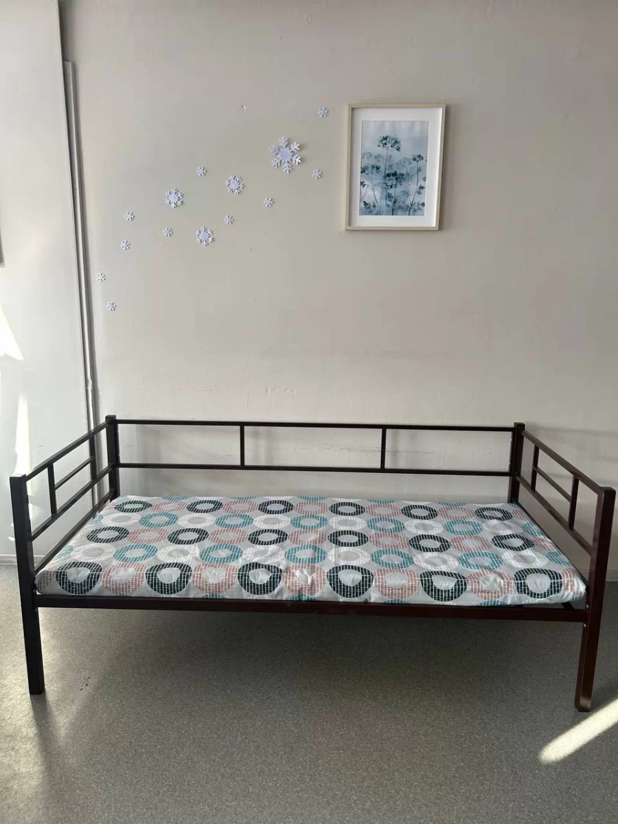 Кровать одноярусная металлическая Бета-1 коричневая