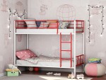 Двухъярусная кровать Севилья-2.01 комбо (бело-красная)