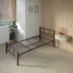 Кровать одноярусная металлическая Гамма-1 коричневая