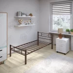 Кровать одноярусная металлическая Альфа-1 коричневая