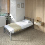 Кровать одноярусная металлическая Гамма-1 серая