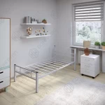 Кровать одноярусная металлическая Альфа-1 серая