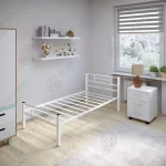 Кровать одноярусная металлическая Альфа-1 белая