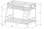 Двухъярусная кровать Гранада-1 140 серая